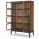 Fenmore Mocha and Distressed Cherry 8 Door Display Cabinet with LED