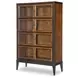 Fenmore Mocha and Distressed Cherry 8 Door Display Cabinet with LED