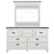 Emerson Park Wirebrushed White and Charcoal 8 Drawer Dresser with Mirror