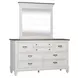 Emerson Park Wirebrushed White and Charcoal 8 Drawer Dresser with Mirror