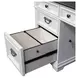 Emerson Park Wirebrushed White and Charcoal 3 Piece L- Desk Set with USB Charging