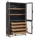 Lindon Coffee Bean and Burnished Brass 4 Glass Door Display Cabinet