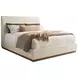 Coronado La Costa Beige and Brown Performance Fabric California King Upholstered Platform Bed