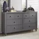 Cottage View Dark Gray 6 Drawer Dresser with Mirror