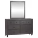 Cottage View Dark Gray 6 Drawer Dresser with Mirror