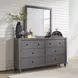 Cottage View Dark Gray 6 Drawer Dresser with Mirror