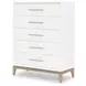 Melrose Cloud White and Desert Oak 5 Drawer Chest