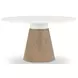 Melrose Cloud White and Desert Oak 54" Round Dining Table