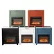Fireside Consoles Black and White Sintered Stone Top Fireside Console with USB Charging