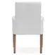 Lindon White Upholstered Arm Chair Set of 2