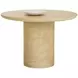 Rhenora Travertine Look 43" Round Concrete Top Outdoor Dining Table
