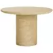 Rhenora Travertine Look 43" Round Concrete Top Outdoor Dining Table