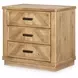 Torrance Aged Driftwood 3 Drawer Nightstand with USB Charging
