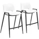 Desi White and Black Counter Height Stool Set of 2