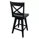 Wooden Barstools Black X Back Swivel Bar Stool Set of 2