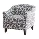 Scarborough Steel Gray and White Upholstered Accent Chair