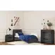 Darby Midnight Blue Twin Storage Panel Bed with USB Charging and LED