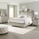 Ivy Hollow Weathered Linen and Dusty Taupe California King Mantle Bed with LED and Nailhead Trim