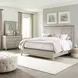 Ivy Hollow Weathered Linen and Dusty Taupe California King Panel Bed with Nailhead Trim
