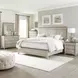 Ivy Hollow Weathered Linen and Dusty Taupe California King Panel Bed with Nailhead Trim