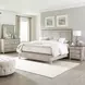 Ivy Hollow Weathered Linen and Dusty Taupe California King Panel Bed with Nailhead Trim