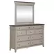Ivy Hollow Weathered Linen and Dusty Taupe 9 Drawer Dresser with Mirror