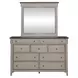 Ivy Hollow Weathered Linen and Dusty Taupe 9 Drawer Dresser with Mirror