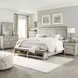 Ivy Hollow Weathered Linen and Dusty Taupe California King Storage Panel Bed with Nailhead Trim