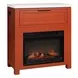 Fireside Consoles Terracotta and White Sintered Stone Top Fireside Console with USB Charging