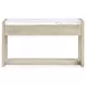 Northcrest Gallery Buff and Antique Silver Rectangular Marble Top Sofa Table