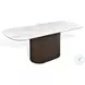 LP 459 Carrara Gold Ceramic Top And Brushed Bronze Dining Table