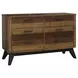 Urban Rustic Brushed Wheat and Black 6 Drawer Dresser