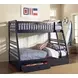 Ashton Navy Blue Twin Over Full Bunk Bed