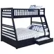 Ashton Navy Blue Twin Over Full Bunk Bed