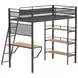 Campus Black and Brown Full Over Twin Workstation Bunk Bed