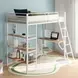Campus White and Brown Full Over Twin Workstation Bunk Bed