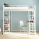 Campus White and Brown Full Over Twin Workstation Bunk Bed