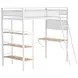 Campus White and Brown Full Over Twin Workstation Bunk Bed