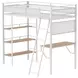 Campus White and Brown Full Over Twin Workstation Bunk Bed