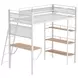 Campus White and Brown Full Over Twin Workstation Bunk Bed