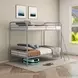 Carson Glossy Silver Twin Over Twin Bunk Bed
