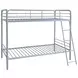 Carson Glossy Silver Twin Over Twin Bunk Bed