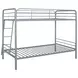 Carson Glossy Silver Twin Over Twin Bunk Bed