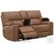 Hudson Oasis Butternut Leather Triple Power Reclining Console Loveseat with BT Speakers and Cooler