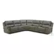 Burton Reno Charcoal Leather Triple Power Reclining 6 Piece Sectional with Bluetooth Speakers
