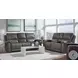 Burton Reno Charcoal Leather Triple Power Reclining Console Loveseat with BT Speakers