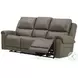 Burton Reno Charcoal Leather Triple Power Reclining Sofa with BT Speakers