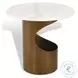 LP 469 White Marble And Antique Brass Occasional Table Set