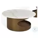 LP 469 White Marble And Antique Brass Coffee Table