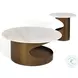 LP 469 White Marble And Antique Brass Coffee Table